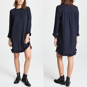 Ganni navy Clark shift mini Dress small medium 6